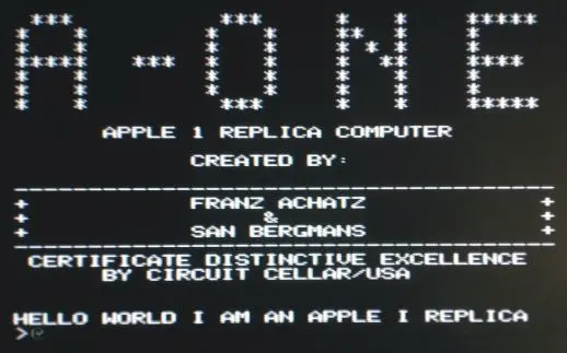 Start Screen A-ONE Apple-1 Replica